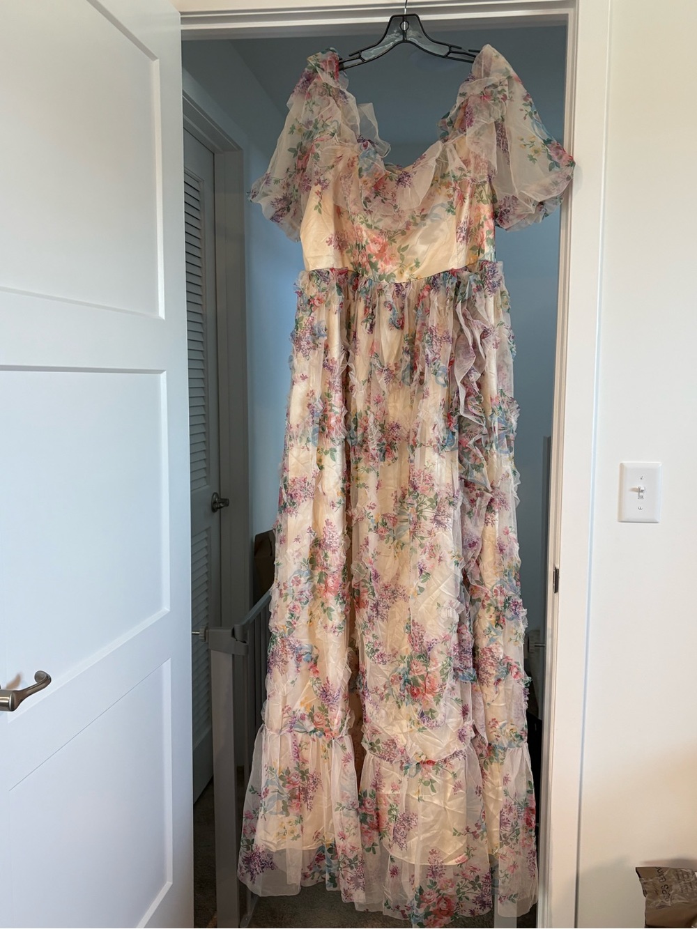 Floral Ruffle Maxi Dress Fairy Boho Size 3X Cottage